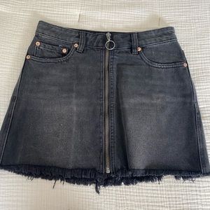 Free People Black Jean skirt